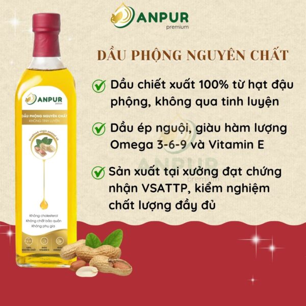 DẦU PHỘNG NGUYÊN CHẤT KHÔNG TINH LUYỆN