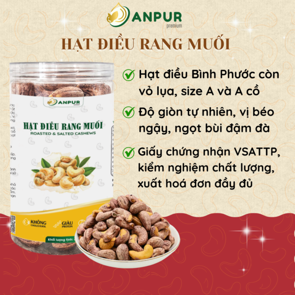 HẠT ĐIỀU RANG MUỐI BÌNH PHƯỚC