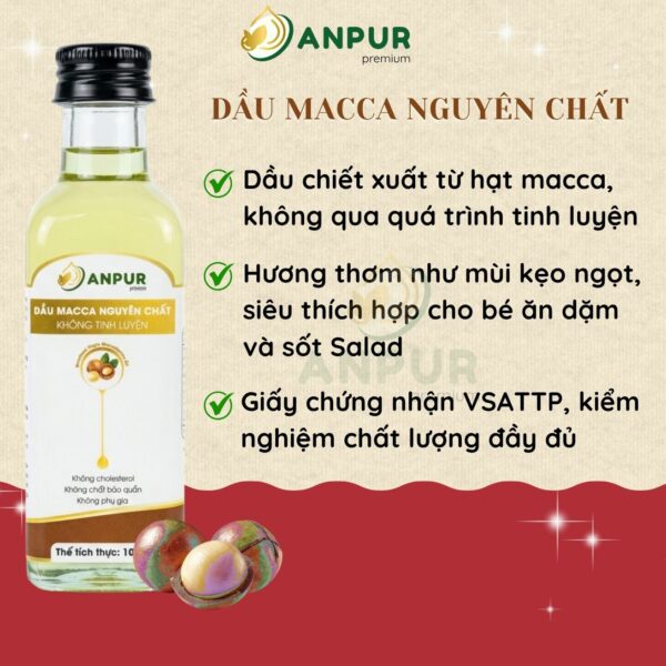 DẦU MACCA NGUYÊN CHẤT KHÔNG TINH LUYỆN