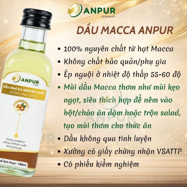 Alternative view of DẦU MACCA NGUYÊN CHẤT KHÔNG TINH LUYỆN